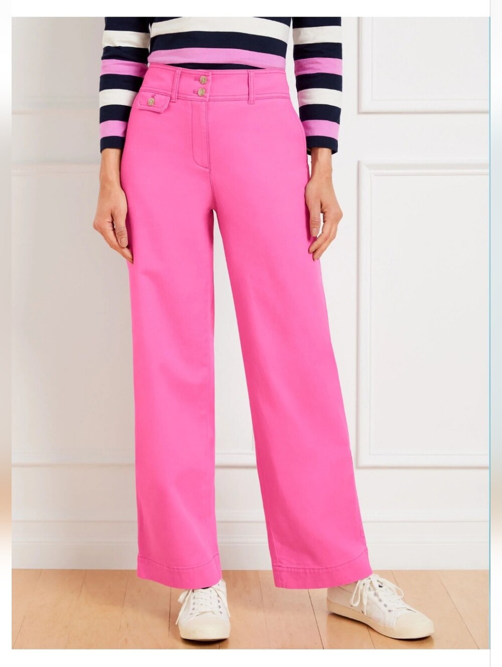 Talbots Twill Wide-Leg Pants